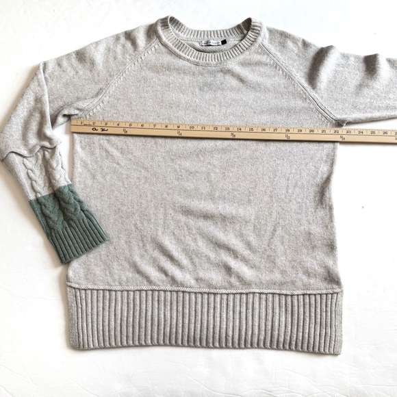 Zaket Plover Pullover Sweater Womens Large Gray Colorblock Minimalist Cable Knit - Picture 6 of 8